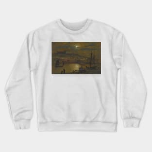 Whitby from Scotch Head, Moonlight on the Esk by John Atkinson Grimshaw Crewneck Sweatshirt